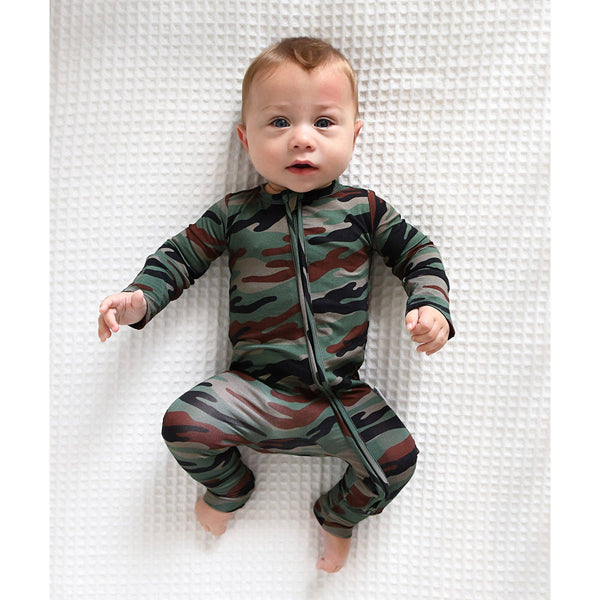 Gigi and Max - Bamboo Baby Pajama Sleepies Little Baby Zip Camo