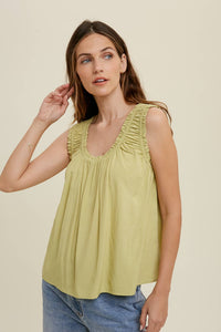 Wishlist Apparel - RUCHED SHOULDER TANK