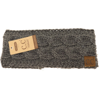 Metallic Cable Knit CC Women's Fashion Headband