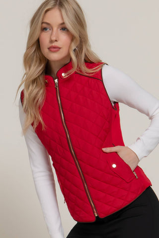 Penelope Plus Piping Quilted Padding Vest
