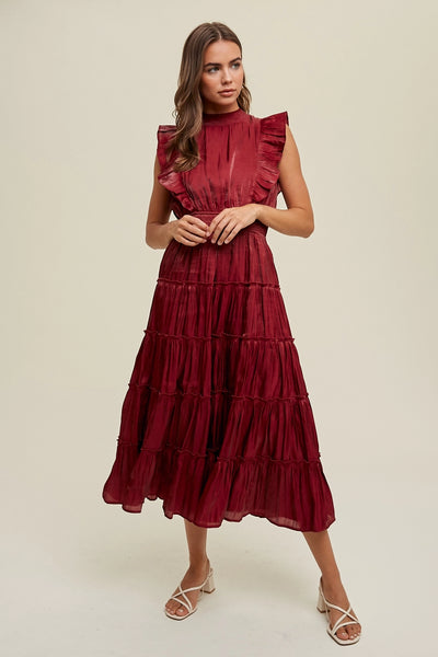 Joanna Tiered Midi Dress (Multiple Colors Available)