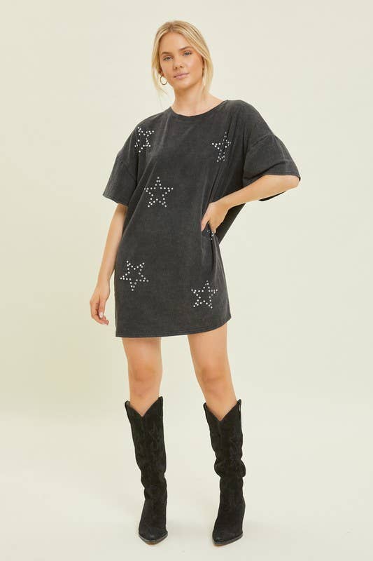 Stud Hotfix Star Shaped Dress