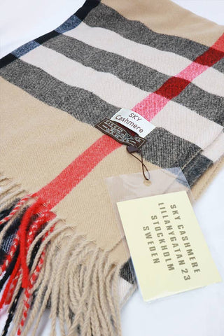 The Holiday Wool Plaid Cashmere Scarf With Tassel