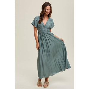 Cynthia Flutter Sleeve Midi Dress