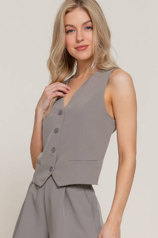 The Friday Front Button Closure Vest