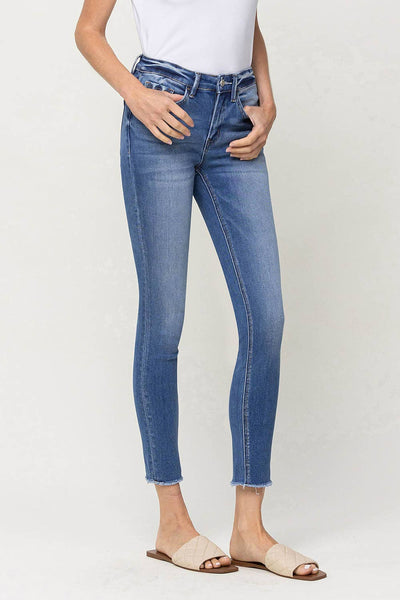 VERVET by FLYING MONKEY - Mid Rise Raw Hem Skinny