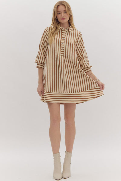 Sally Striped SeerSucker Pullover Mini Dress