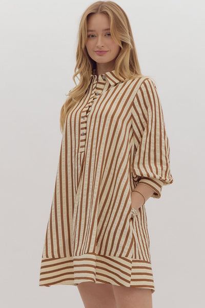 Sally Striped SeerSucker Pullover Mini Dress