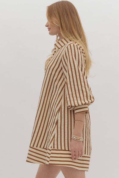 Sally Striped SeerSucker Pullover Mini Dress