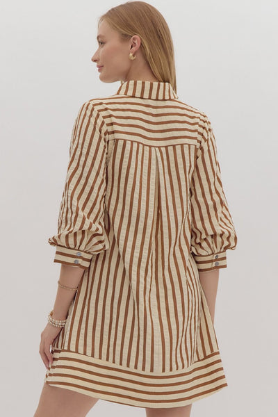 Sally Striped SeerSucker Pullover Mini Dress