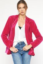 Vivienne- Pink Velvet Blazer