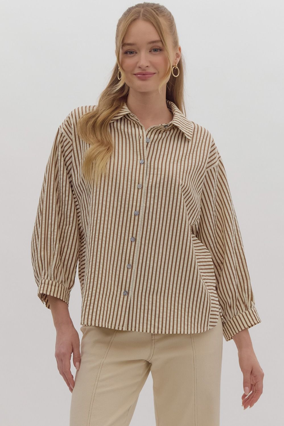 Shiloh Stripe Textured Button Down