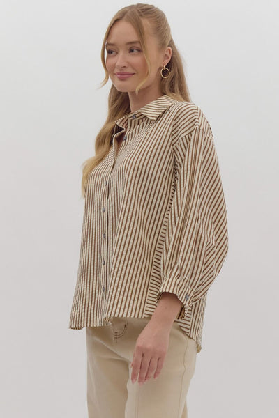 Shiloh Stripe Textured Button Down