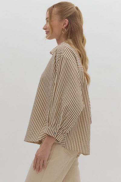 Shiloh Stripe Textured Button Down