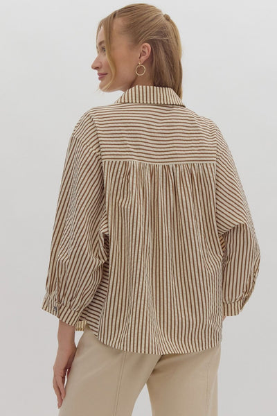 Shiloh Stripe Textured Button Down