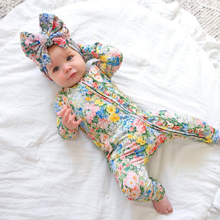 Gigi and Max - Joanna RUFFLE ZIP Bamboo One Piece Floral Baby Clothing