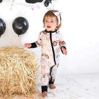 Gigi and Max - Millie Moo ZIP Bamboo Farm OnePiece 2-Way Zipper