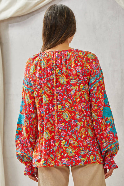 Tunic Top Features Long Sleeves With Embroidery