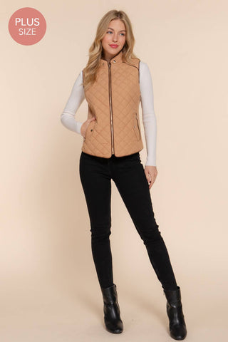 Penelope Plus Piping Quilted Padding Vest