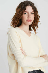 Deluc- Velvet Sweater- Ivory