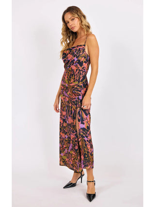 Butterfly Kiss High Slit Maxi Slip Dress