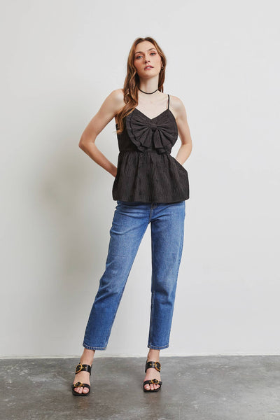 Bronson BabyDoll Bow Top-Black