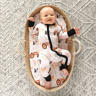 Gigi and Max - Millie Moo ZIP Bamboo Farm OnePiece 2-Way Zipper