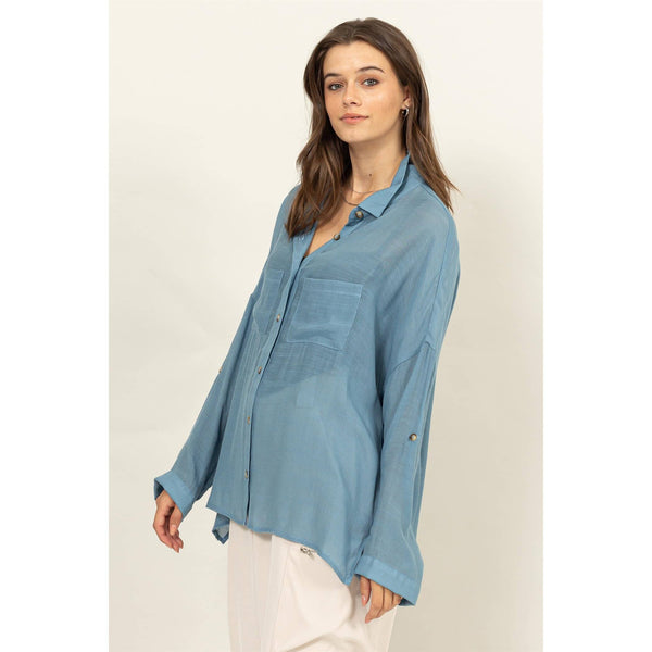 The Gabby-LONG SLEEVE BUTTON DOWN SHIRT