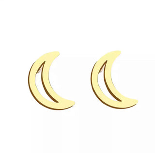 Crescent Moon Cut Out Studs
