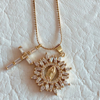 Majesty Double Charm Religious Pendant Necklace