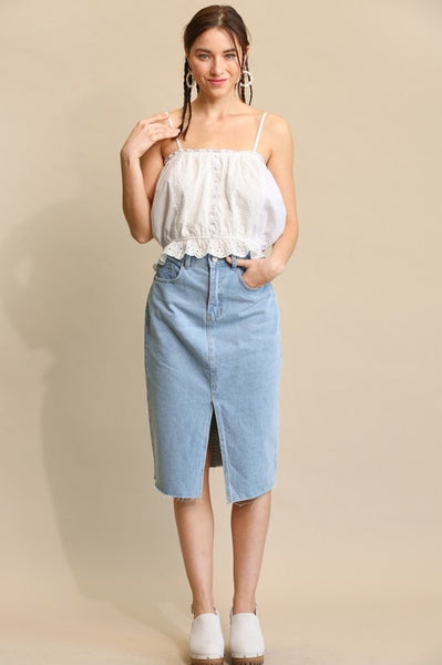 Ember Eyelet Top- White