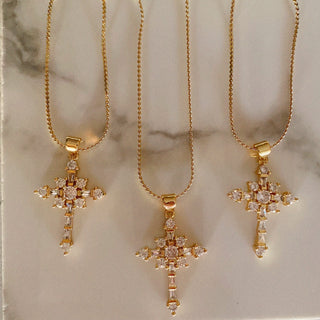 Morning Glory Cross Necklace