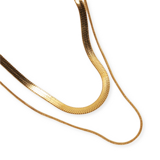 Slick Two Piece Layered Chain Necklace