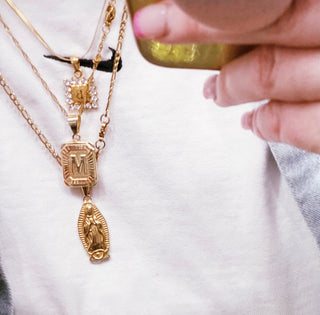 Goldie Square Initial Necklace