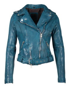 Mauritius- Wild Leather Jacket- Teal