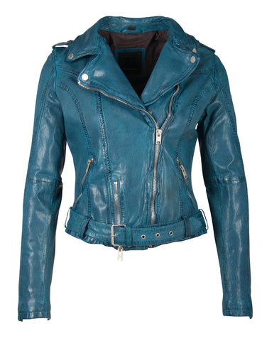 Mauritius- Wild Leather Jacket- Teal