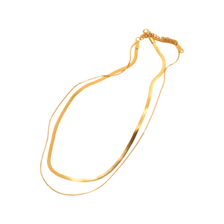 Slick Two Piece Layered Chain Necklace