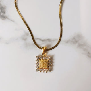 Goldie Square Initial Necklace