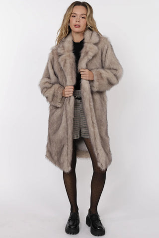 Pixie Tipped Vegan Fur Coat