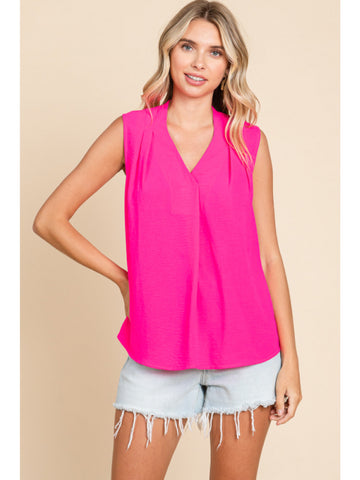 Kendall Sleevless Top- Hot Pink