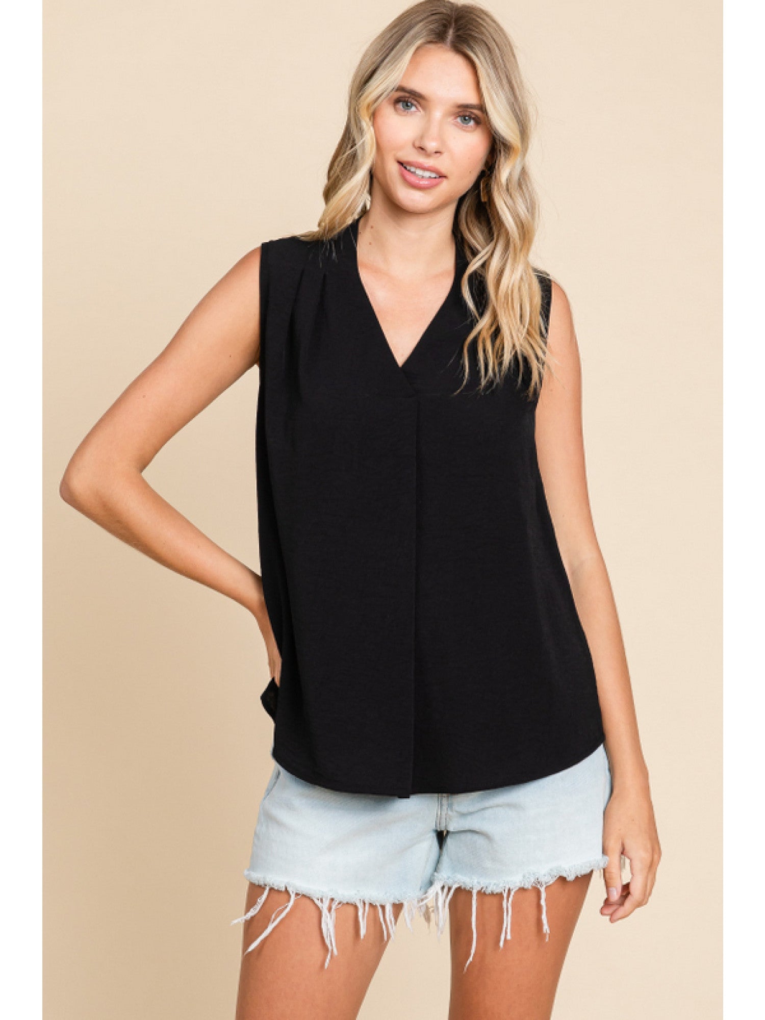 Kendall Sleevless Top- Black