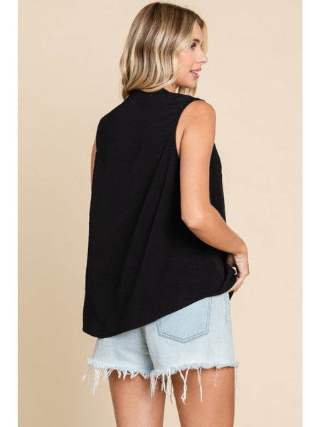 Kendall Sleevless Top- Black