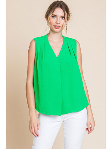 Kendall Sleevless Top- Kelly Green