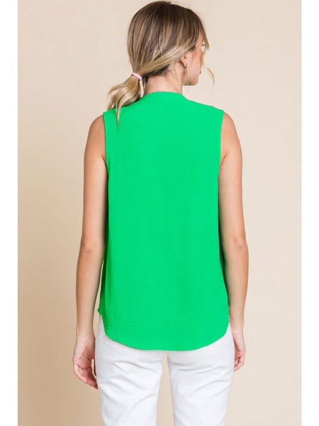 Kendall Sleevless Top- Kelly Green