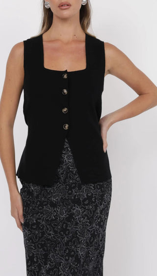 Myra Button Front Knit Vest