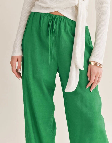 Sage The Label- No Envy Tied Waist Wide Leg Pant