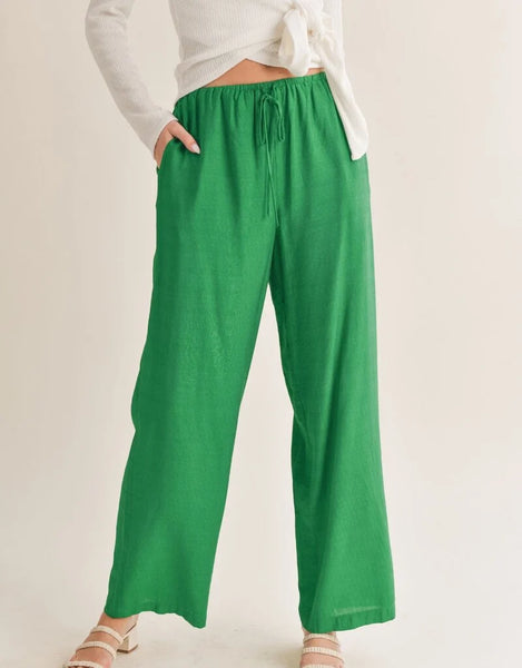 Sage The Label- No Envy Tied Waist Wide Leg Pant