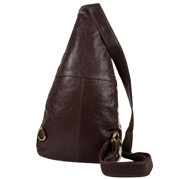 Myra-Cullom Trail Hair-on Hide Bucket Sling Bag in Black