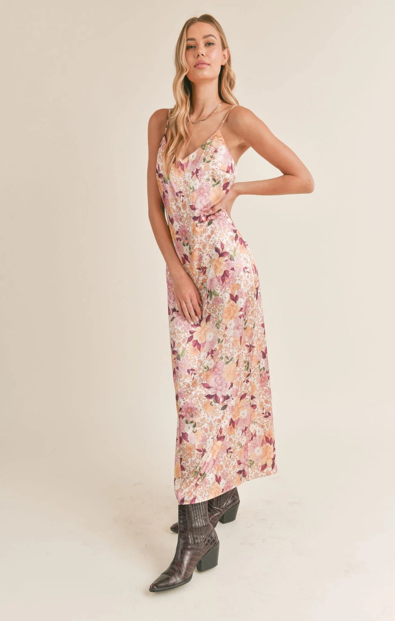 Sadie & Sage- Rustic Cabin Slip Midi Dress