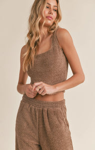 Sadie & Sage- HomeBound Cozy Cropped Knit Top